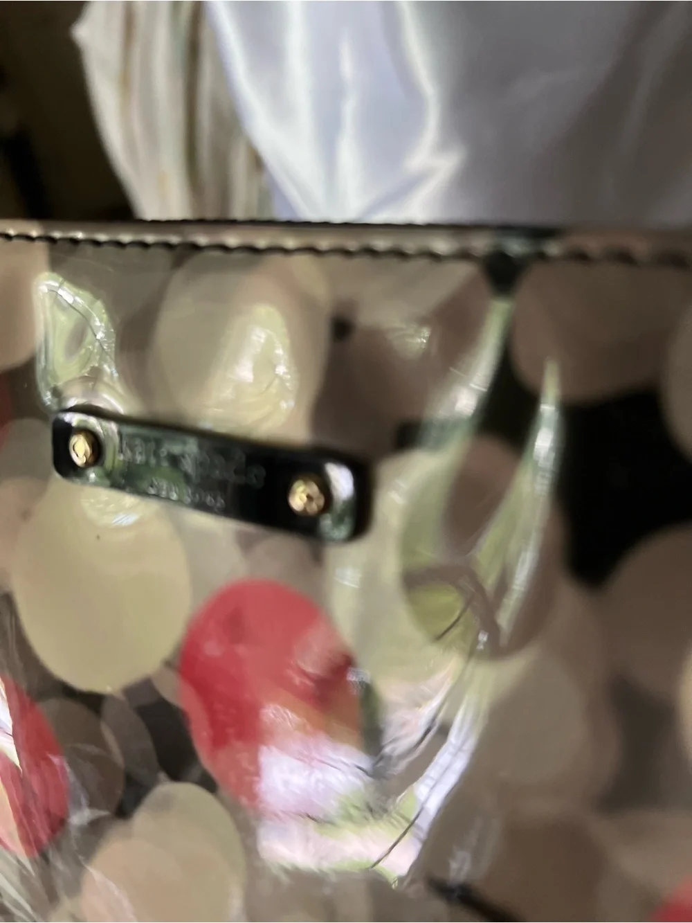 Kate Spade Polka Dot Glossy Tote Bag in Black, White & Pink